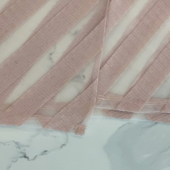 Zara - Long sleeve top, Diagonal patterned stripes, Summery, Pink Sheer - Size L - Picture 4 of 6